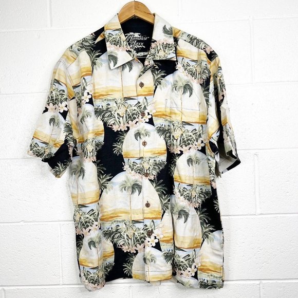 Jamaica Jaxx Shirts Jamaica Jaxx 0 Silk Mens Sz L Multicolor Floral Short Sleeve Buttonup